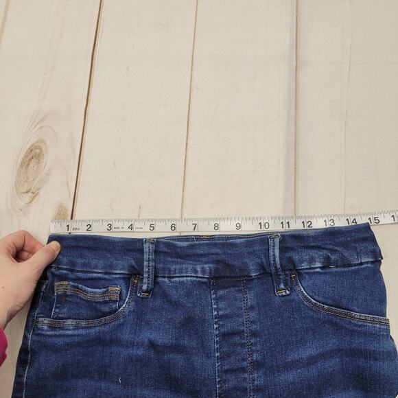 Good American power stretch pull on flare jeans dark wash indigo large - Picture 6 of 11